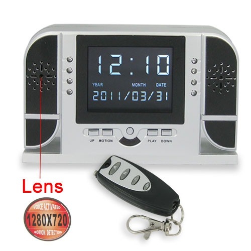 Motion Detecting Digital Clock with HD Hidden Camera and Night Vision - Click Image to Close